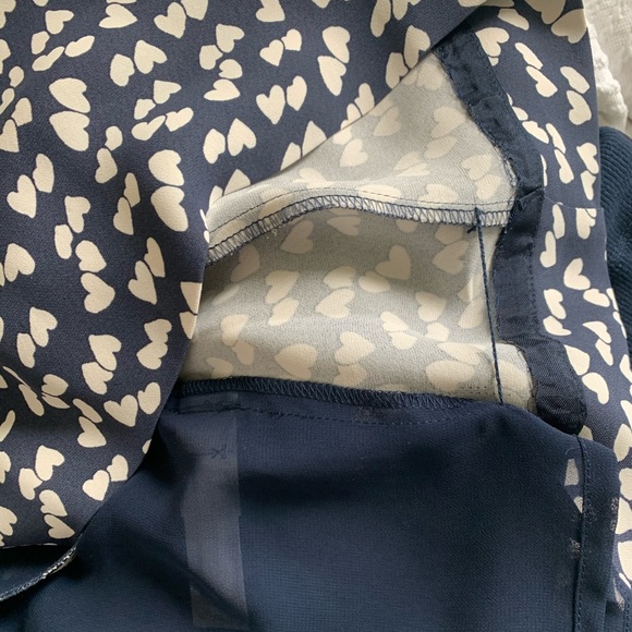 J Crew Navy Blue Dress with White Hearts - Picture 12 of 13